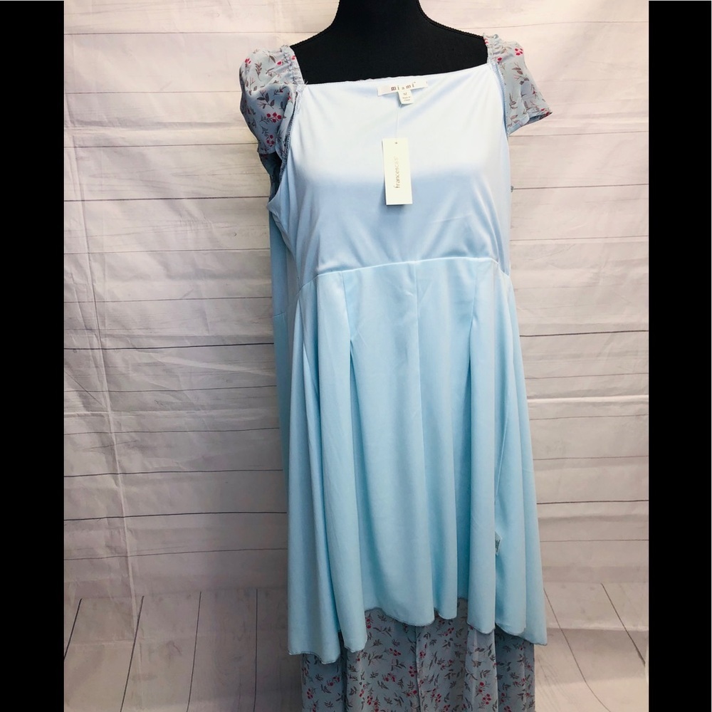 Francesca’s Blue Wrapped MIDI Dress - Picture 5 of 7